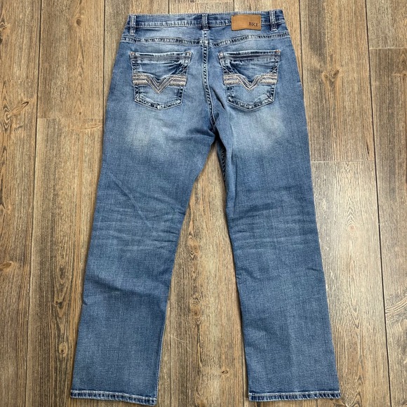BKE Tyler Mens Jeans Blue Wash Straight Leg Size 32x30 Distressed Denim - Picture 5 of 9
